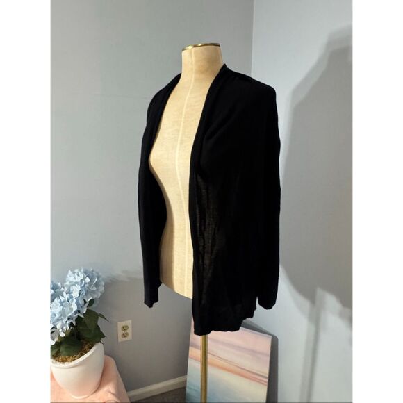 H & M Womens Open Front Knit Kimono Cardigan Sweater Black Medium - Picture 3 of 8